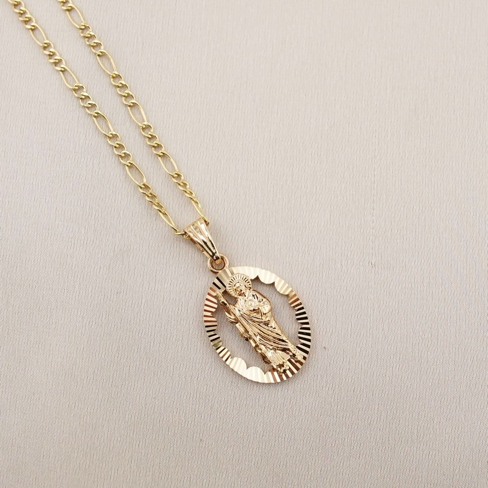 14k Gold San Judas Chain Set