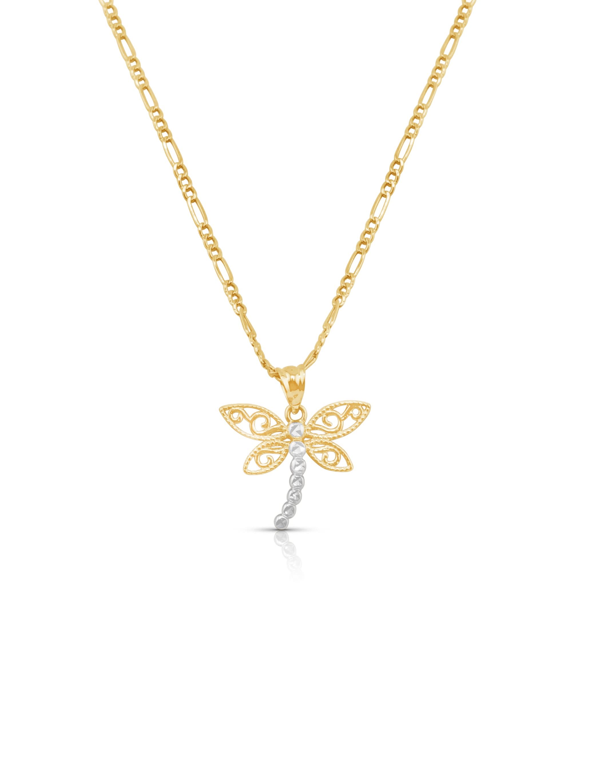14k Gold Dragonfly Chain Set