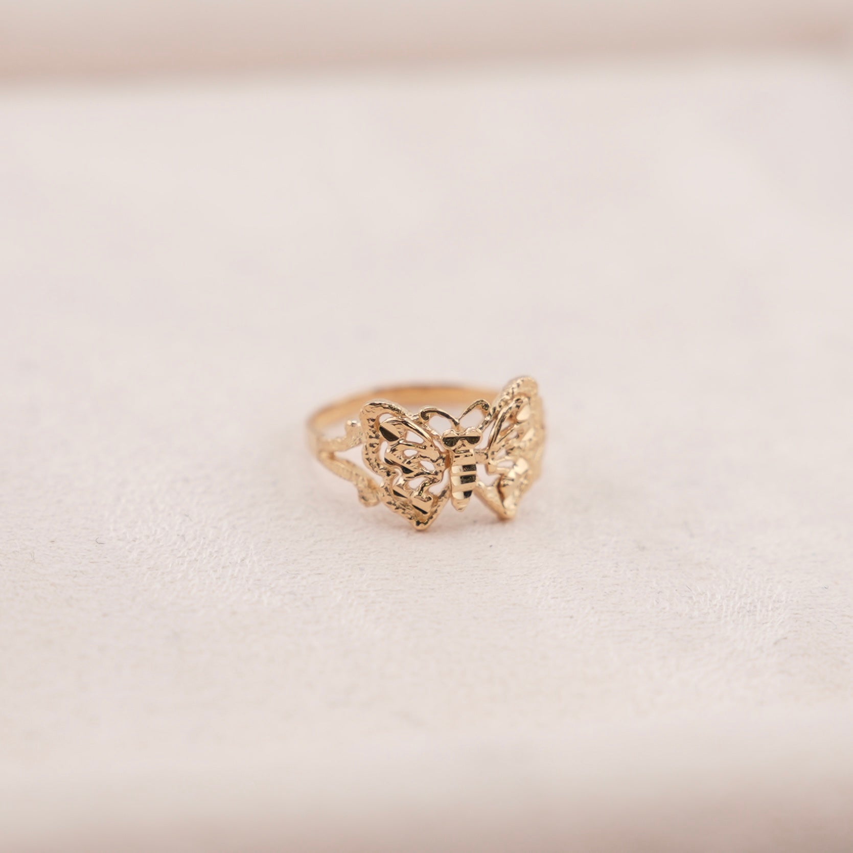 14k Gold Butterfly Ring
