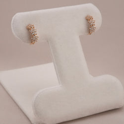 14k Gold Flower Huggie Earrings
