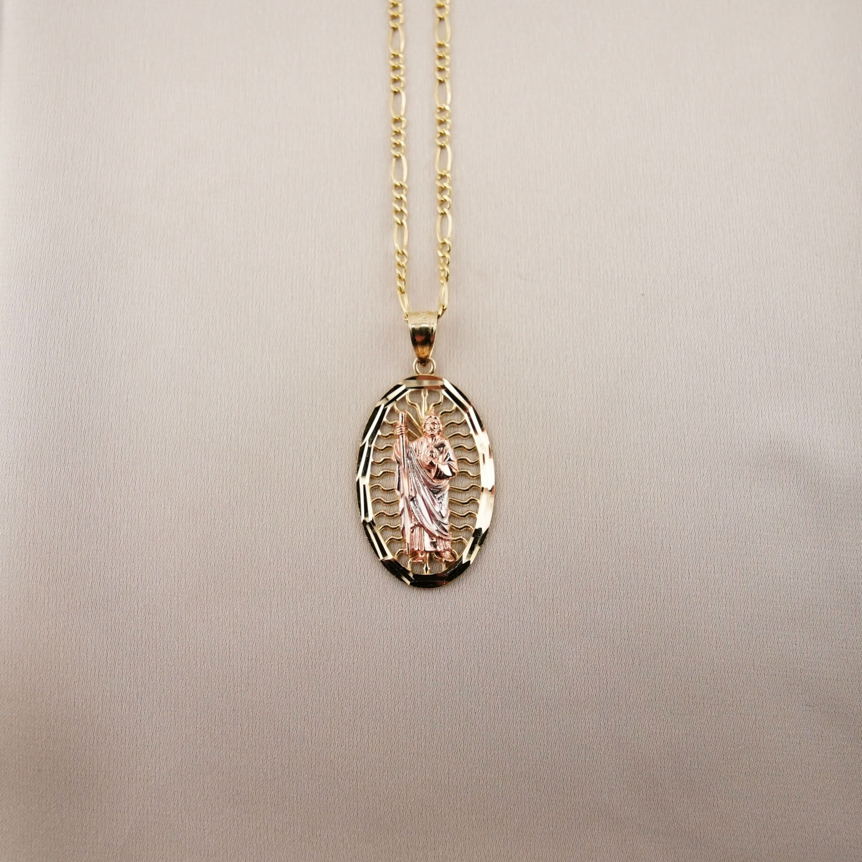 14k Gold San Judas Chain Set