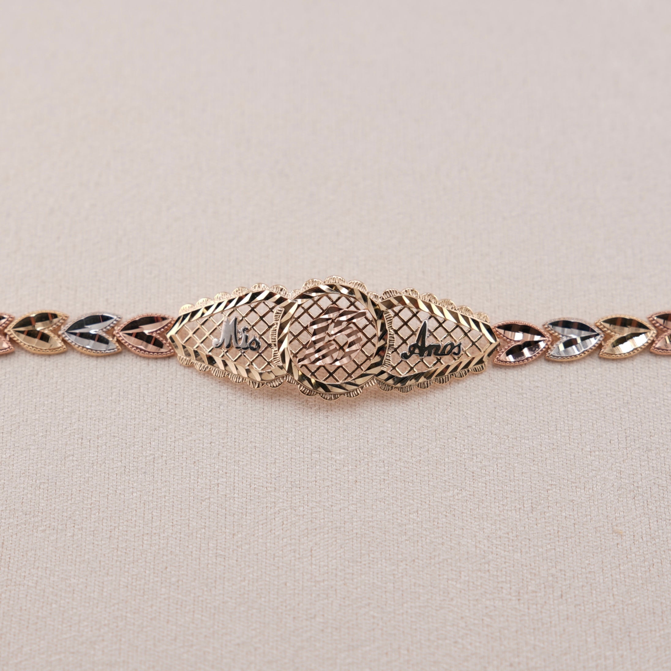 14k Gold Quinceañera Bracelet