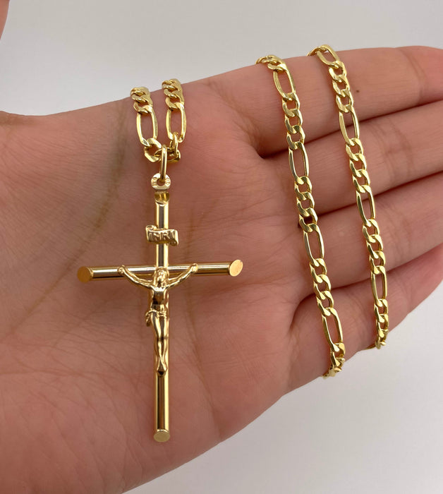 14k Gold Cross Chain Set CBP#4