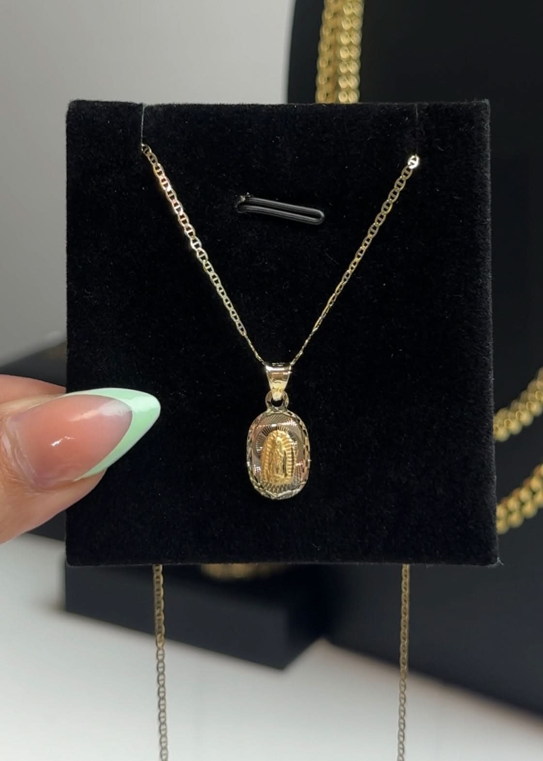 14k Gold Mini Virgencita Chain Set