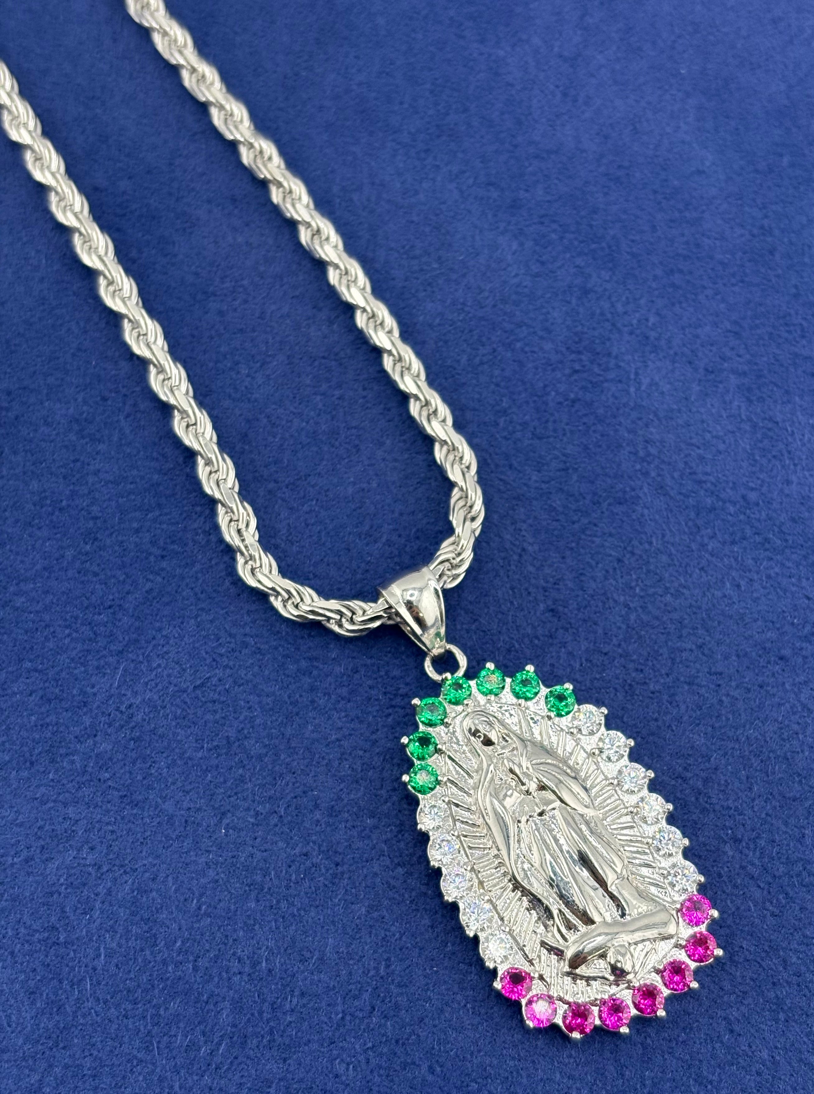 Silver 925 Virgencita Chain Set