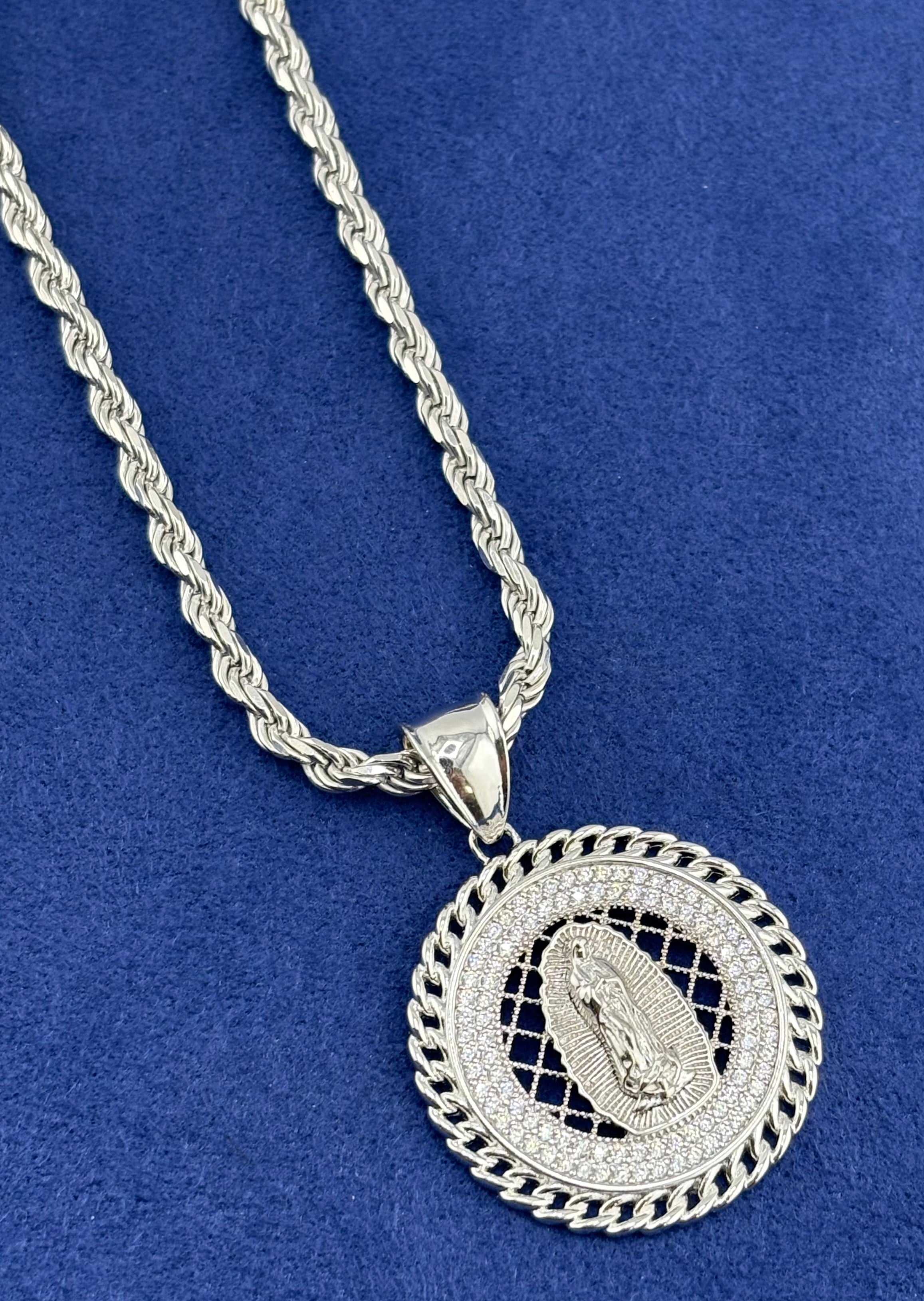 Silver 925 Virgencita Chain Set