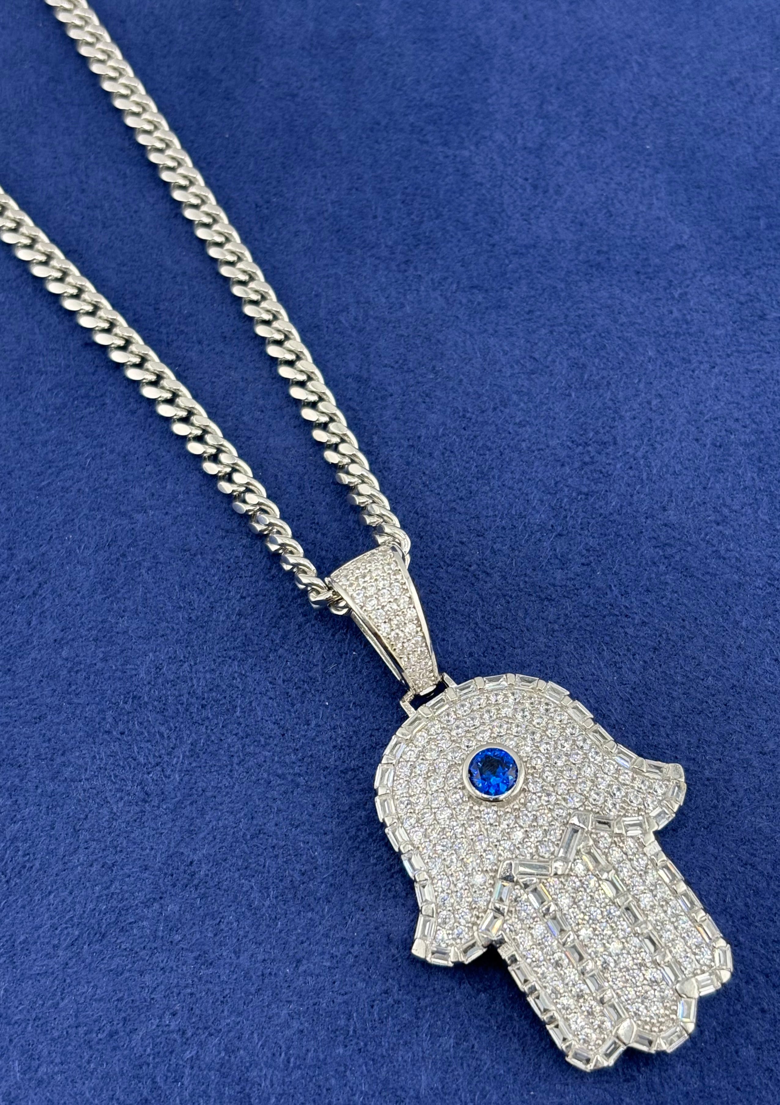 Silver 925 Hamsa Chain Set