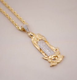 14k Gold Large Virgencita Chain Set