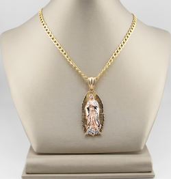 14k Gold XL Virgencita Chain Set