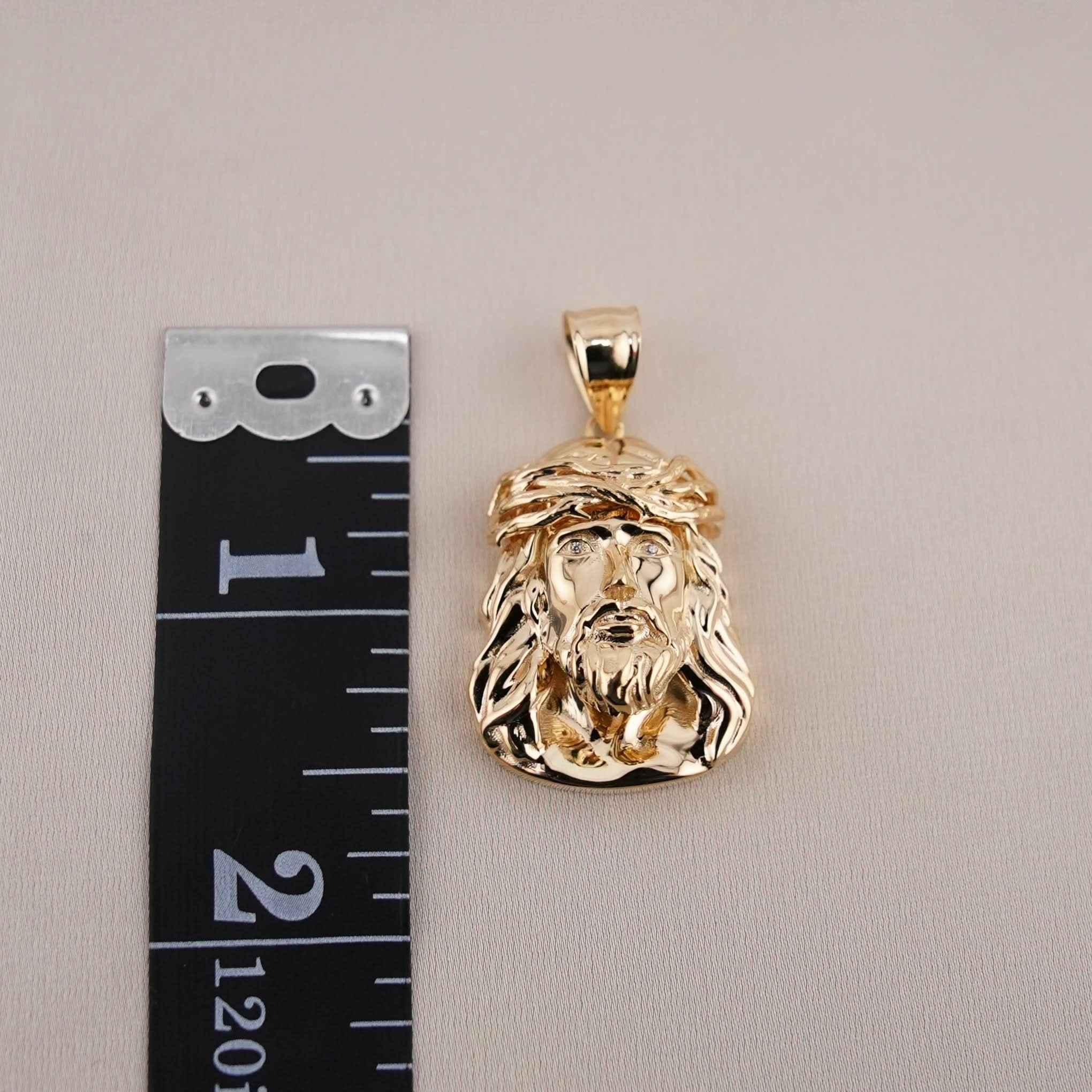 14k Gold Jesus Chain Set