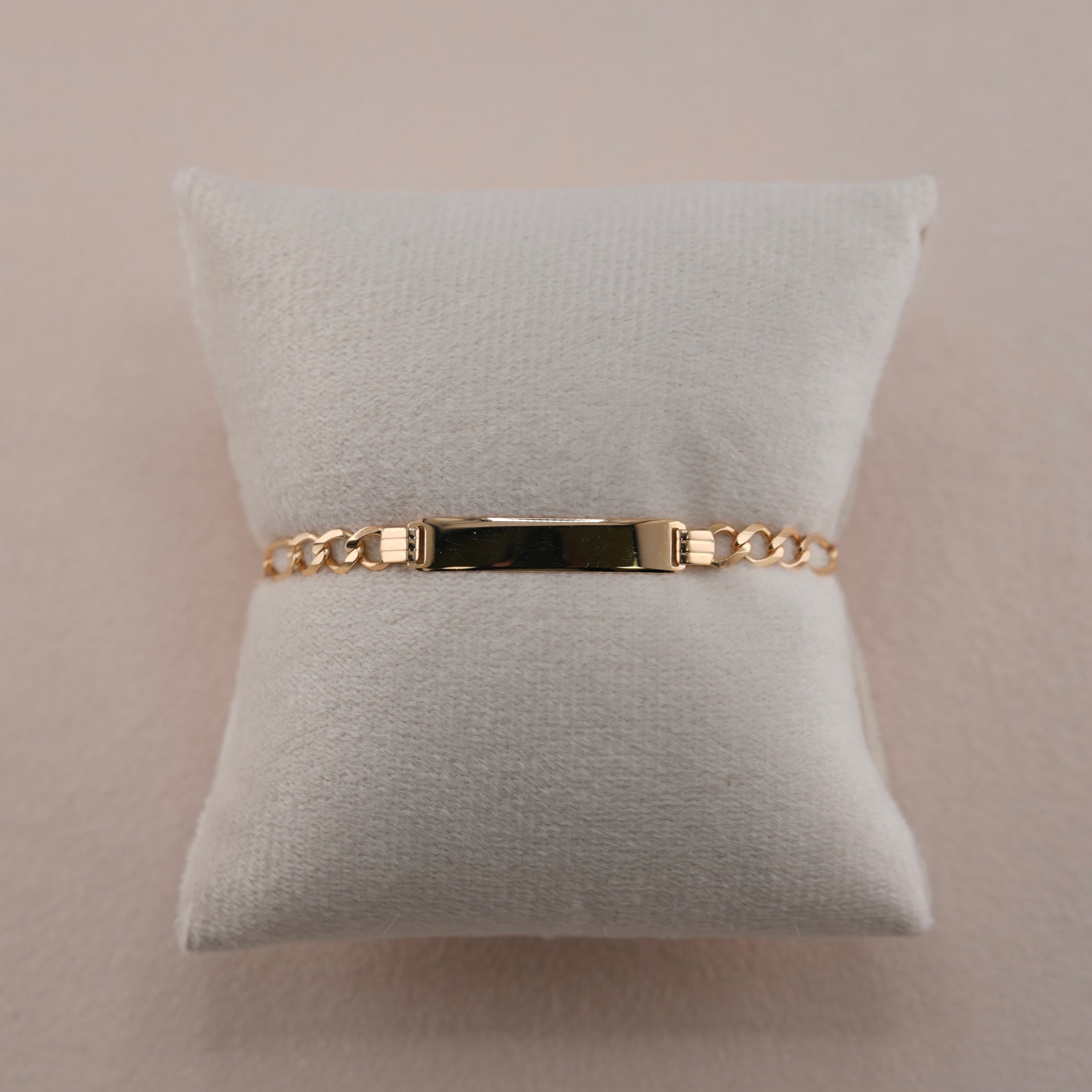 14k Gold Baby Solid Figaro ID Bracelet 4.5mm