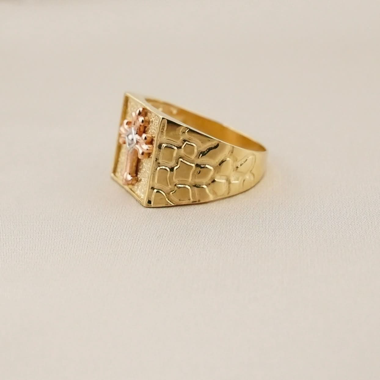 14k Gold Cross Ring