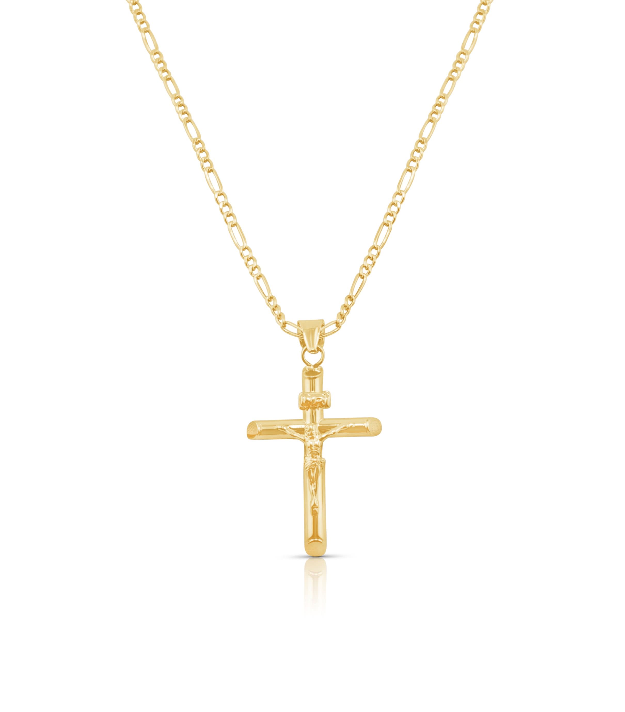 14k Gold Cross Chain Set . PT-