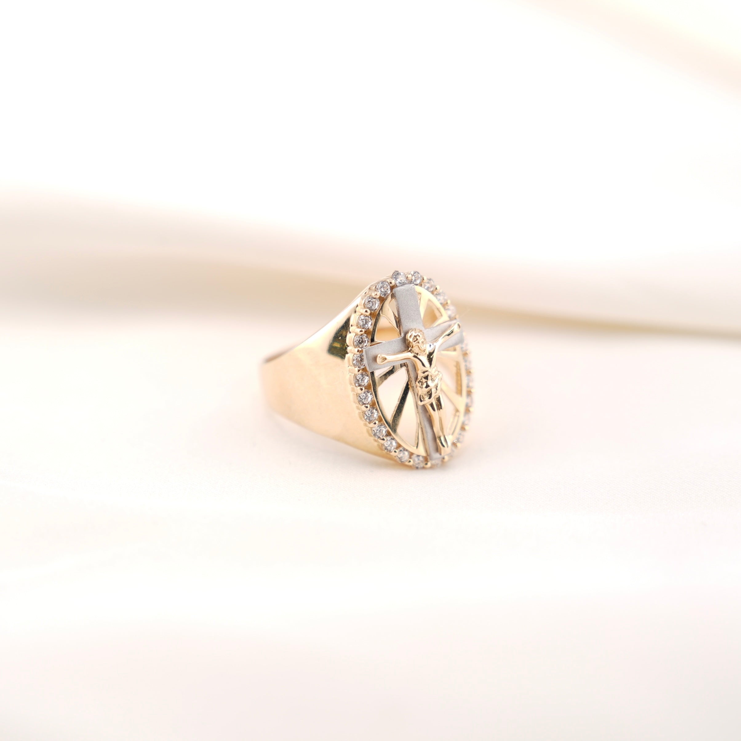 14k Gold Cross Ring