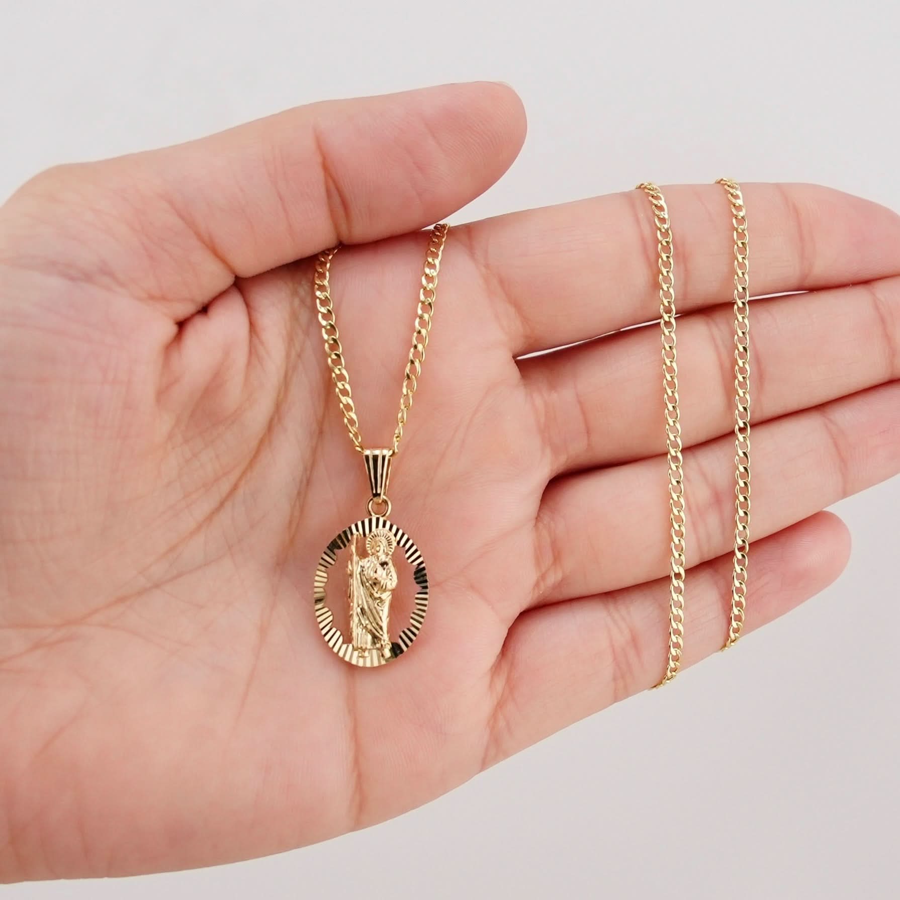 14k Gold San Judas Chain Set