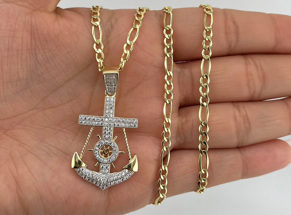 14k Gold Small Anchor P35-04