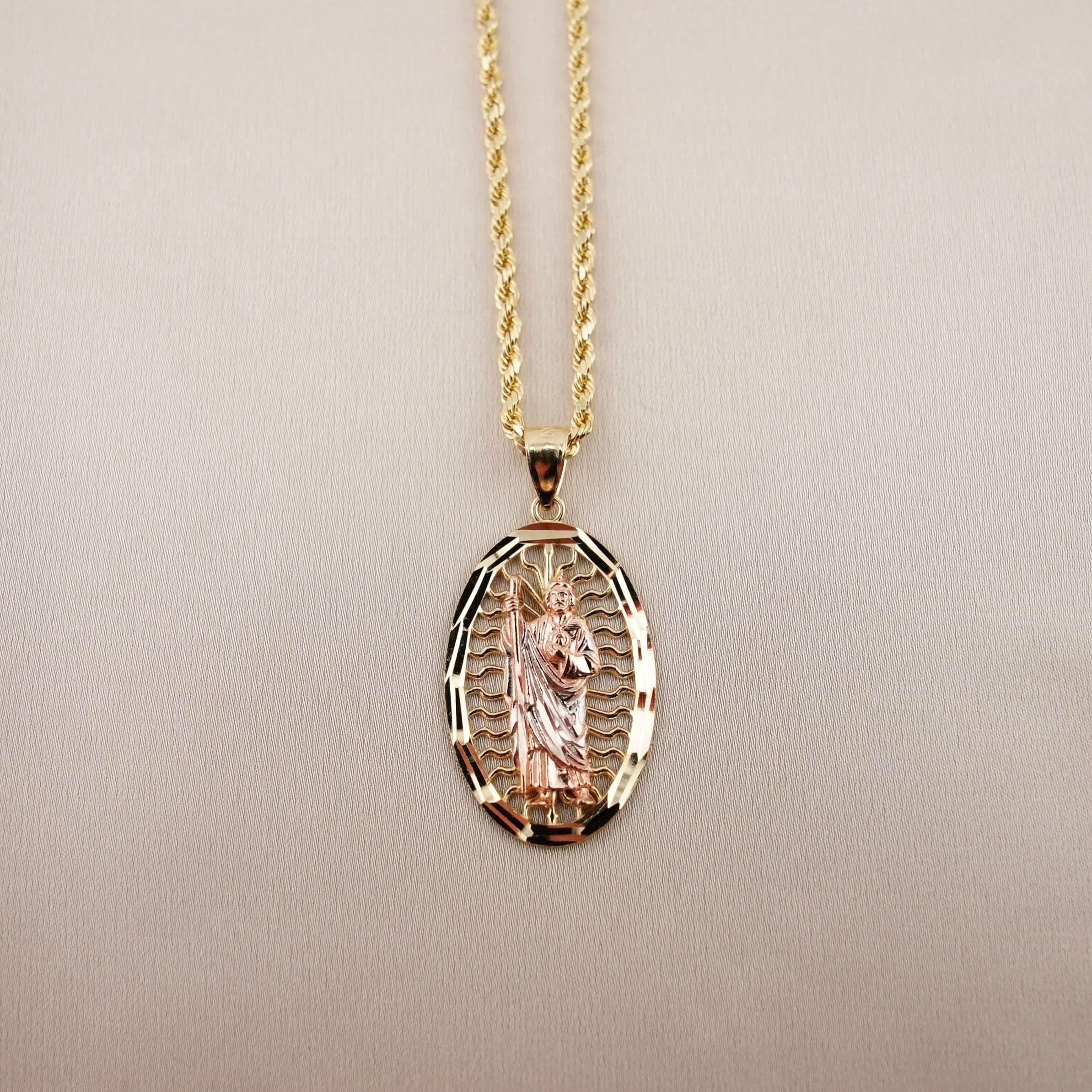 14k Gold San Judas Chain Set