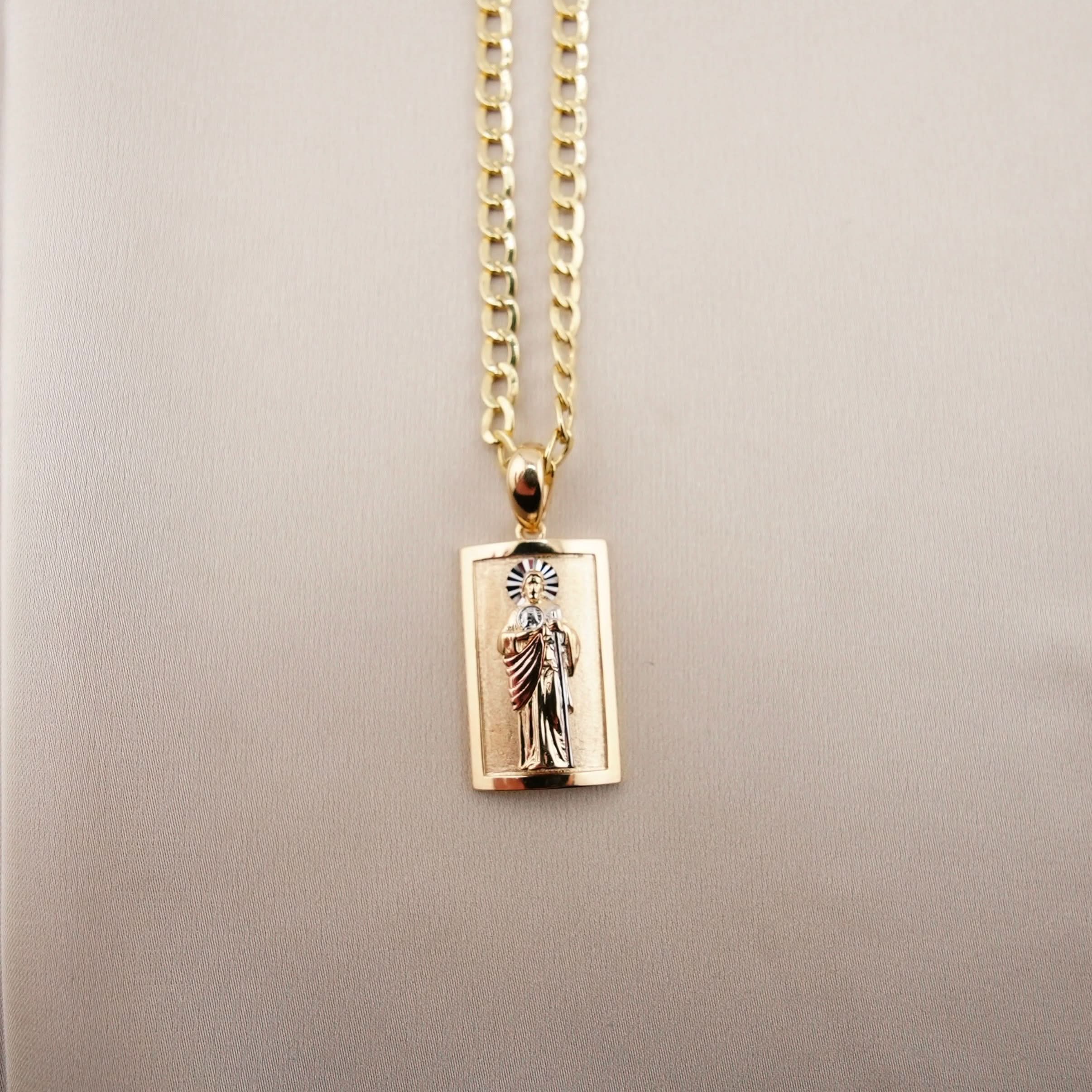 14k Gold San Judas Chain Set