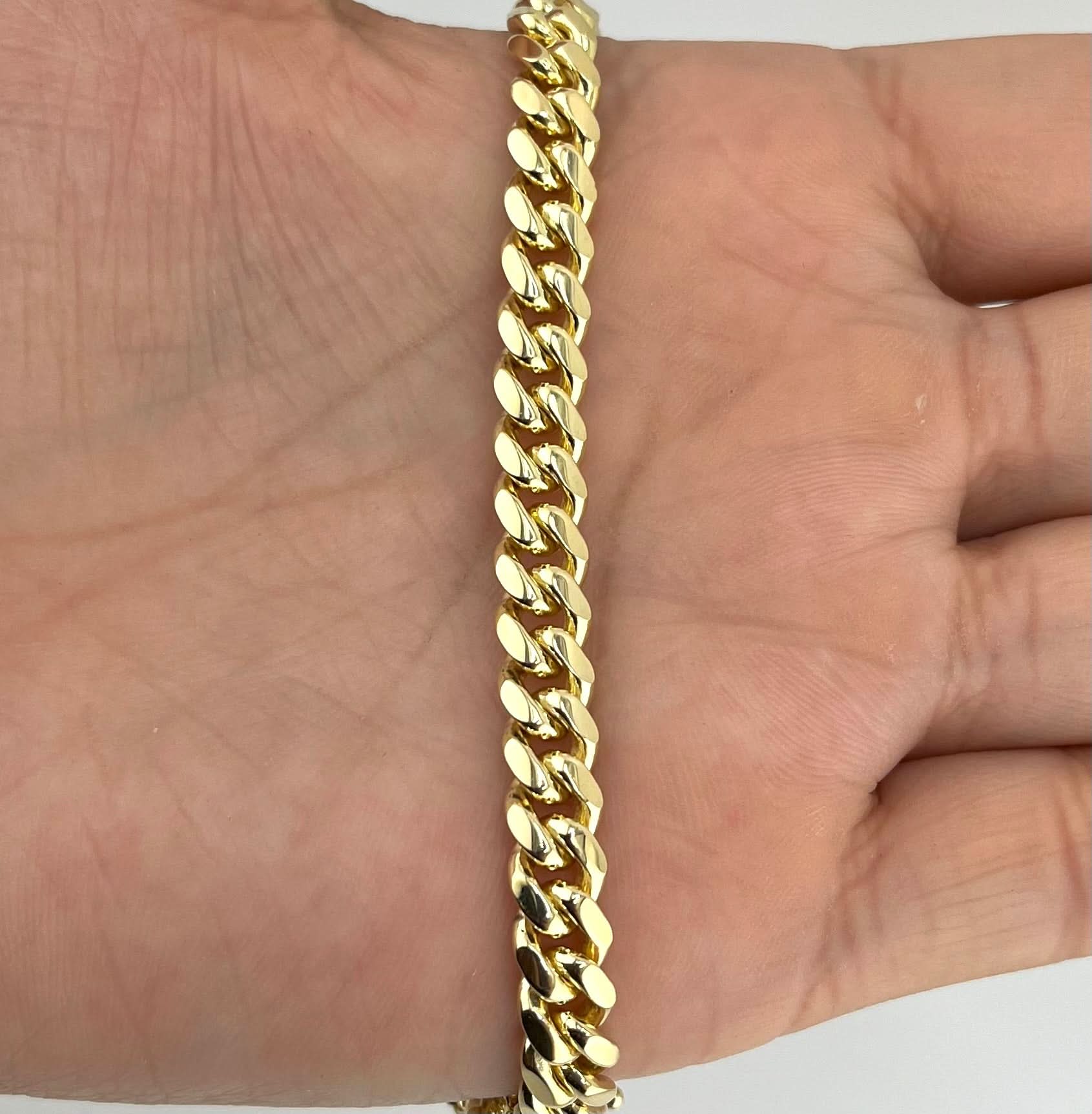 14k Gold Solid Miami Cuban Men’s Bracelet 6.9mm