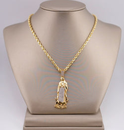 14k Gold Large Virgencita Chain Set