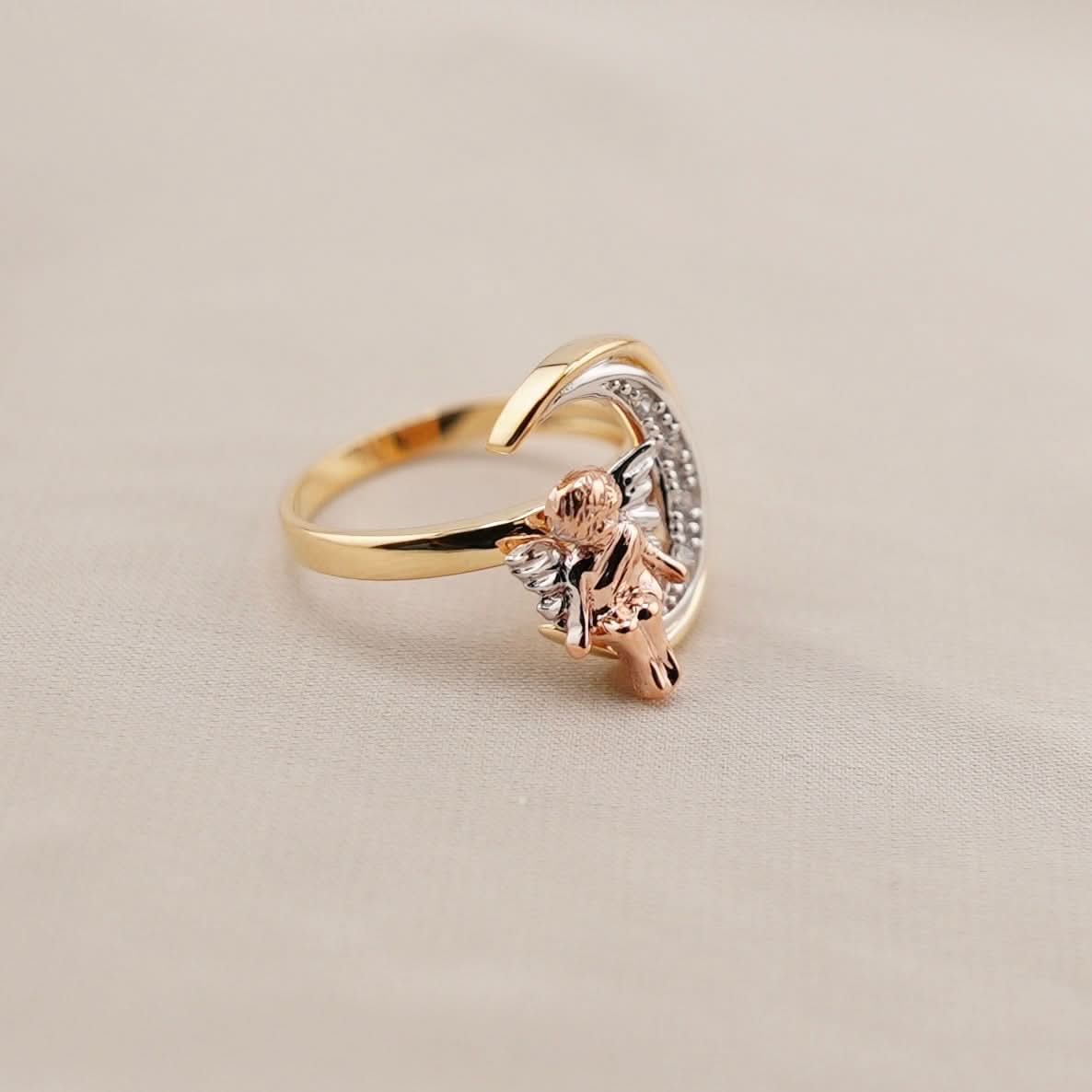 14k Gold Moon Ring