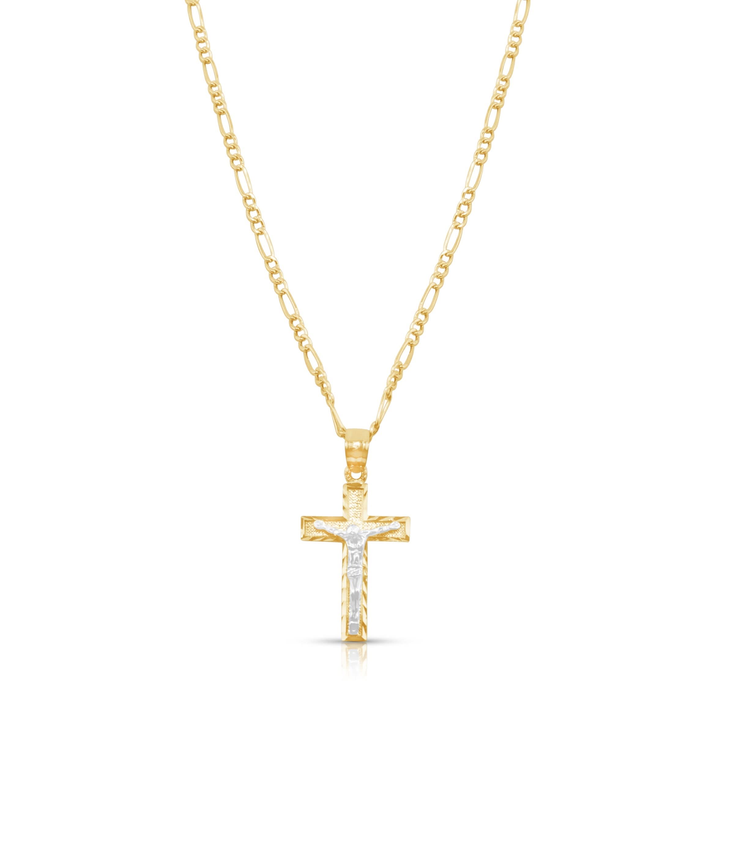 14K Gold Cross Chain Set . 015