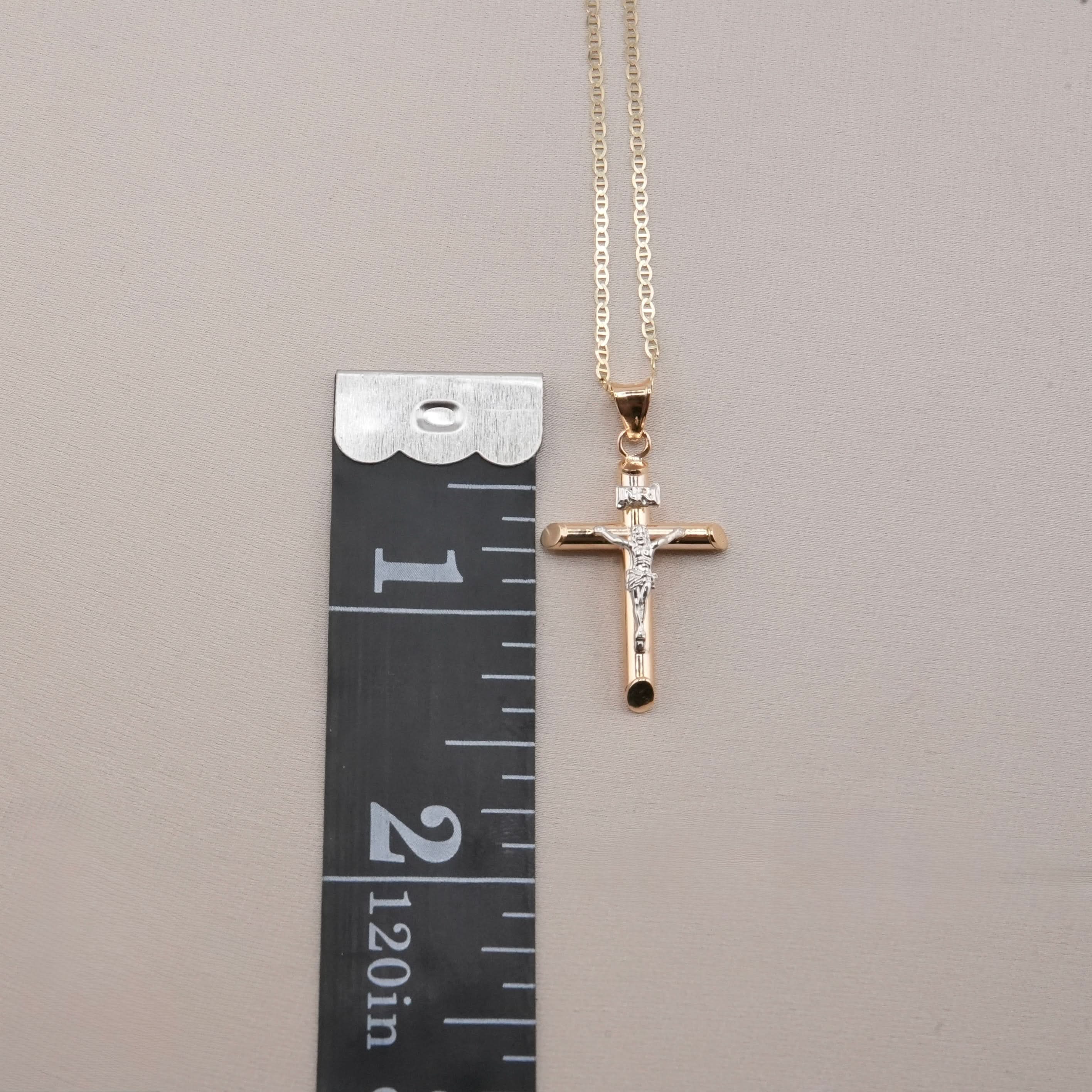 14k Gold Cross Chain Set