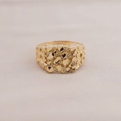14k Gold Nugget Men’s Ring . R60-14
