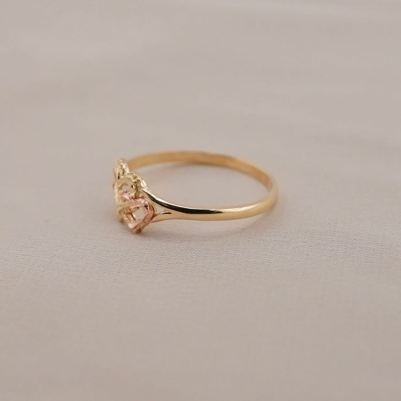14k Gold Double Heart Ring