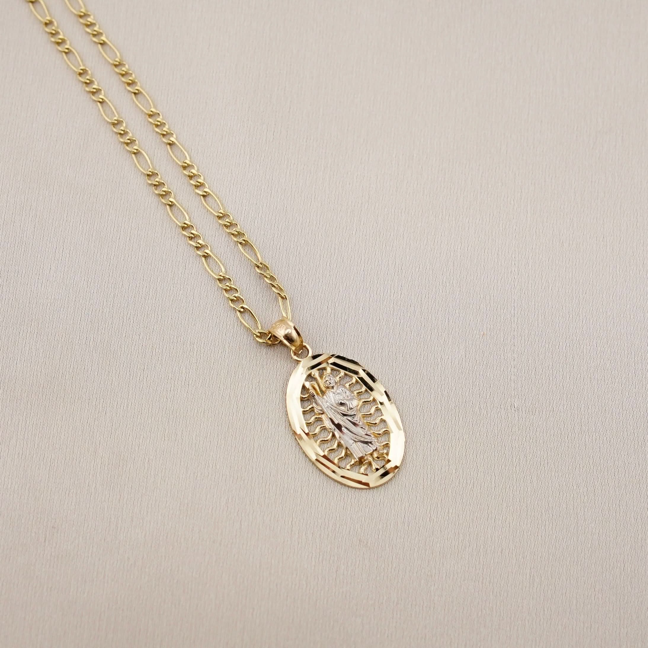 14k Gold San Judas Chain Set