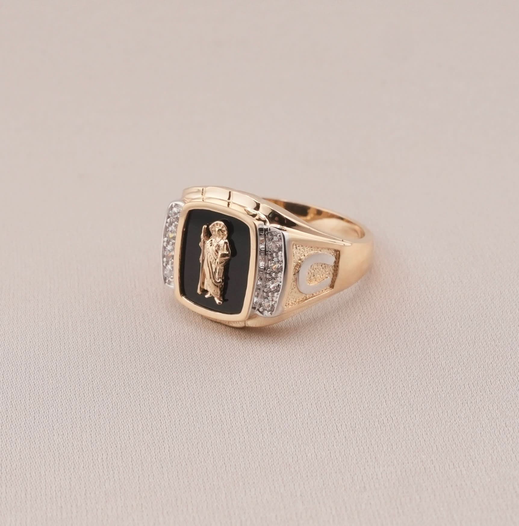 14K Gold San Judas Men's Ring