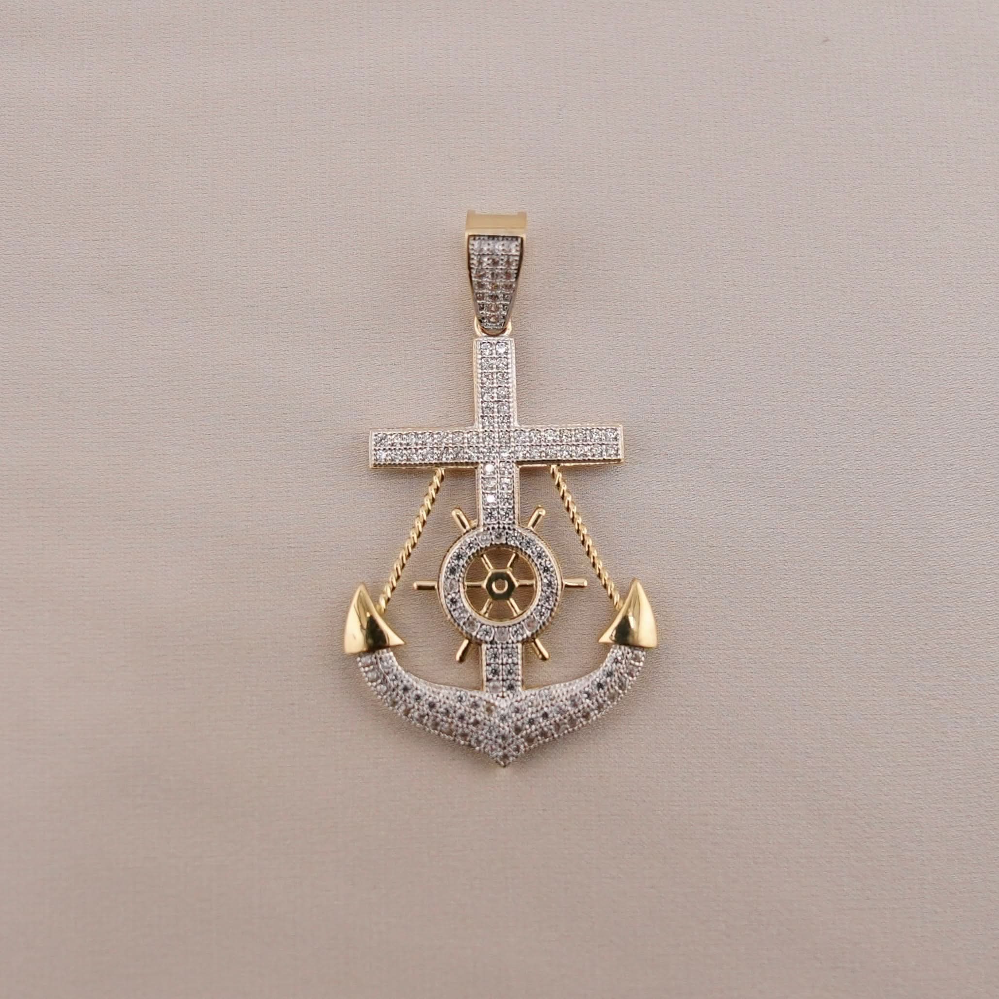 14k Gold Medium Anchor Pendant