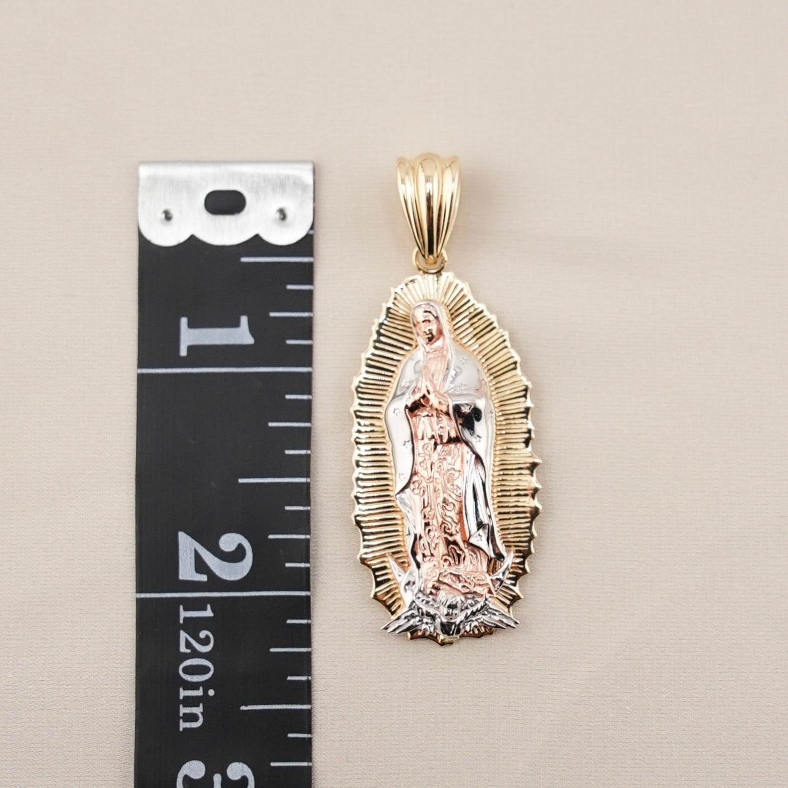 14k Gold Large Virgencita Chain Set