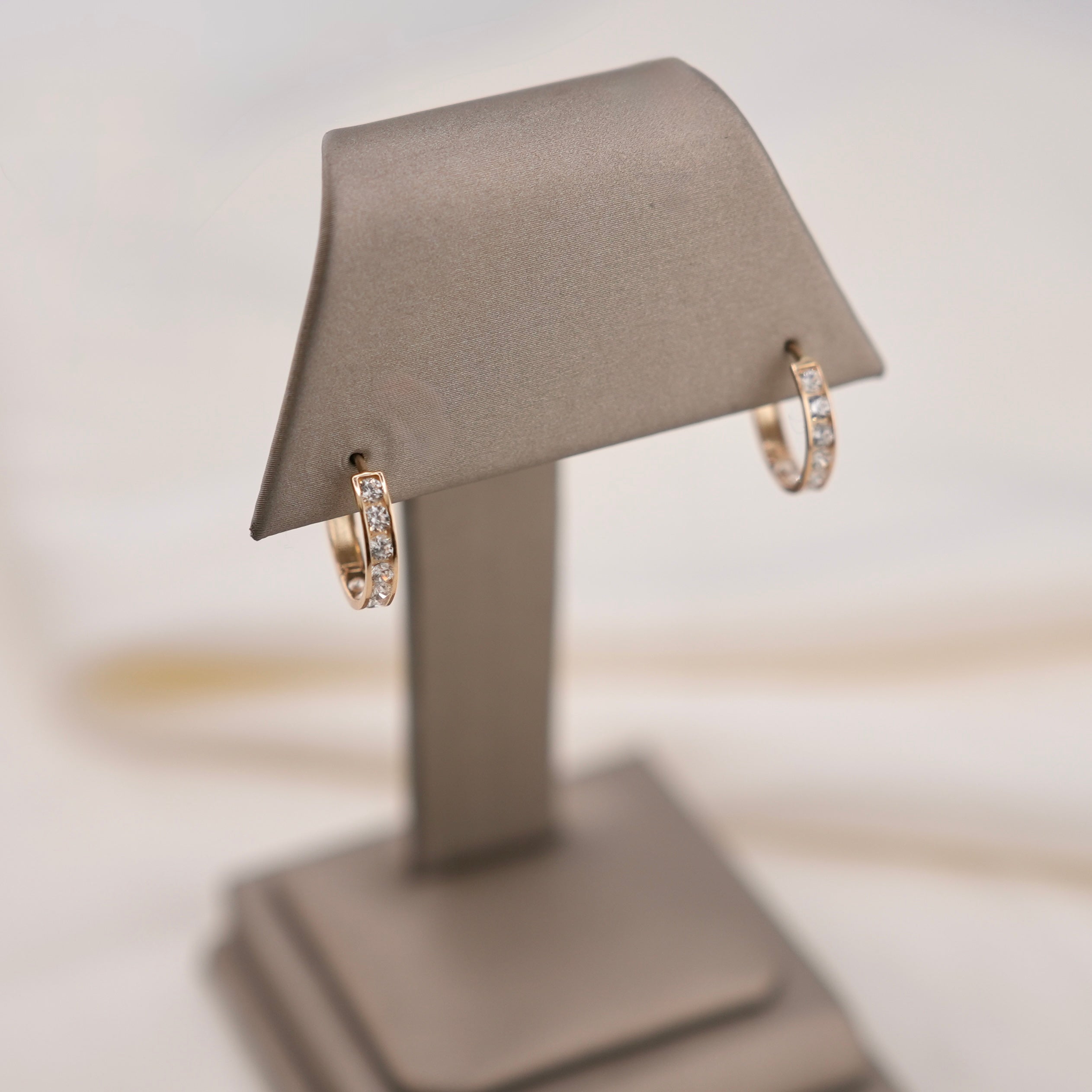 14k Gold Small Cz Huggie Earrings