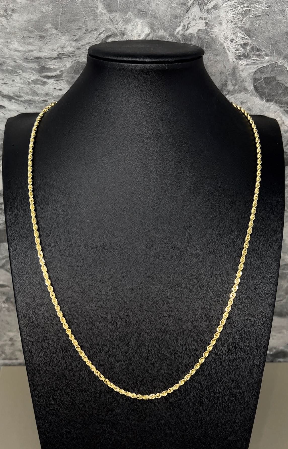 Solid Rope Chai 14k Gold Solid Rope Chain 3mm