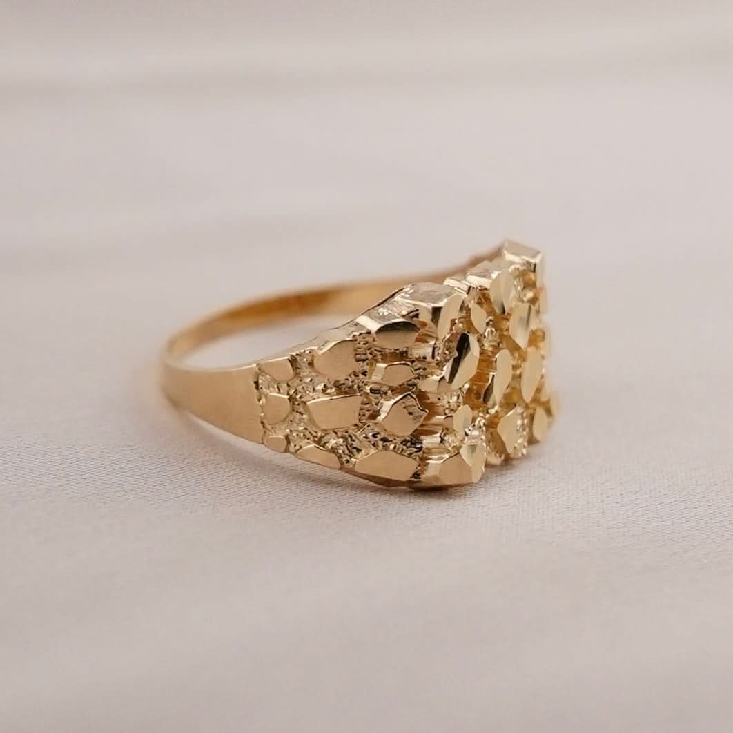 14k Gold Nugget Men’s Ring