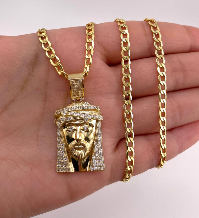 14k Gold Jesus Chain Set CBP#29