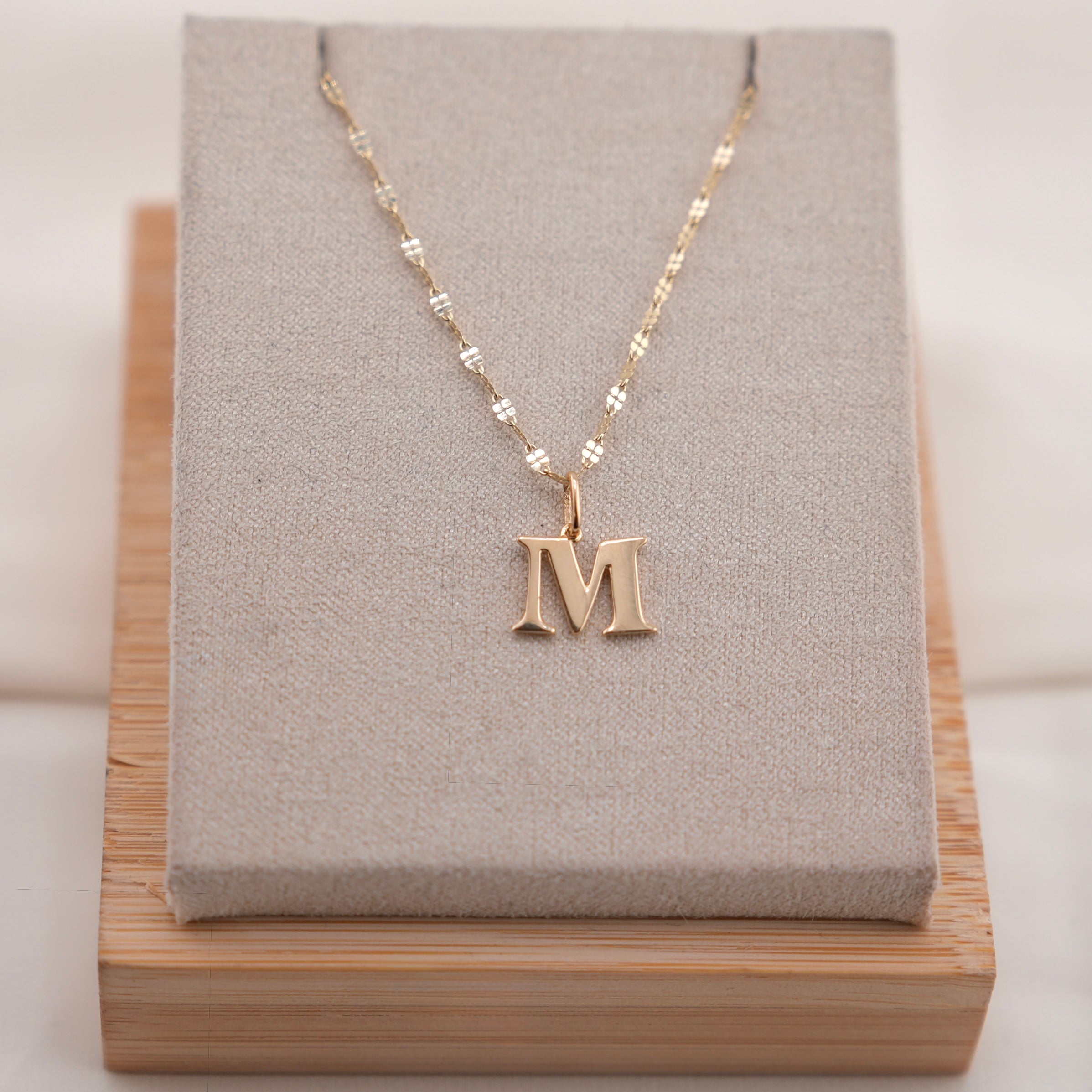 14k Gold Initial Chain Set