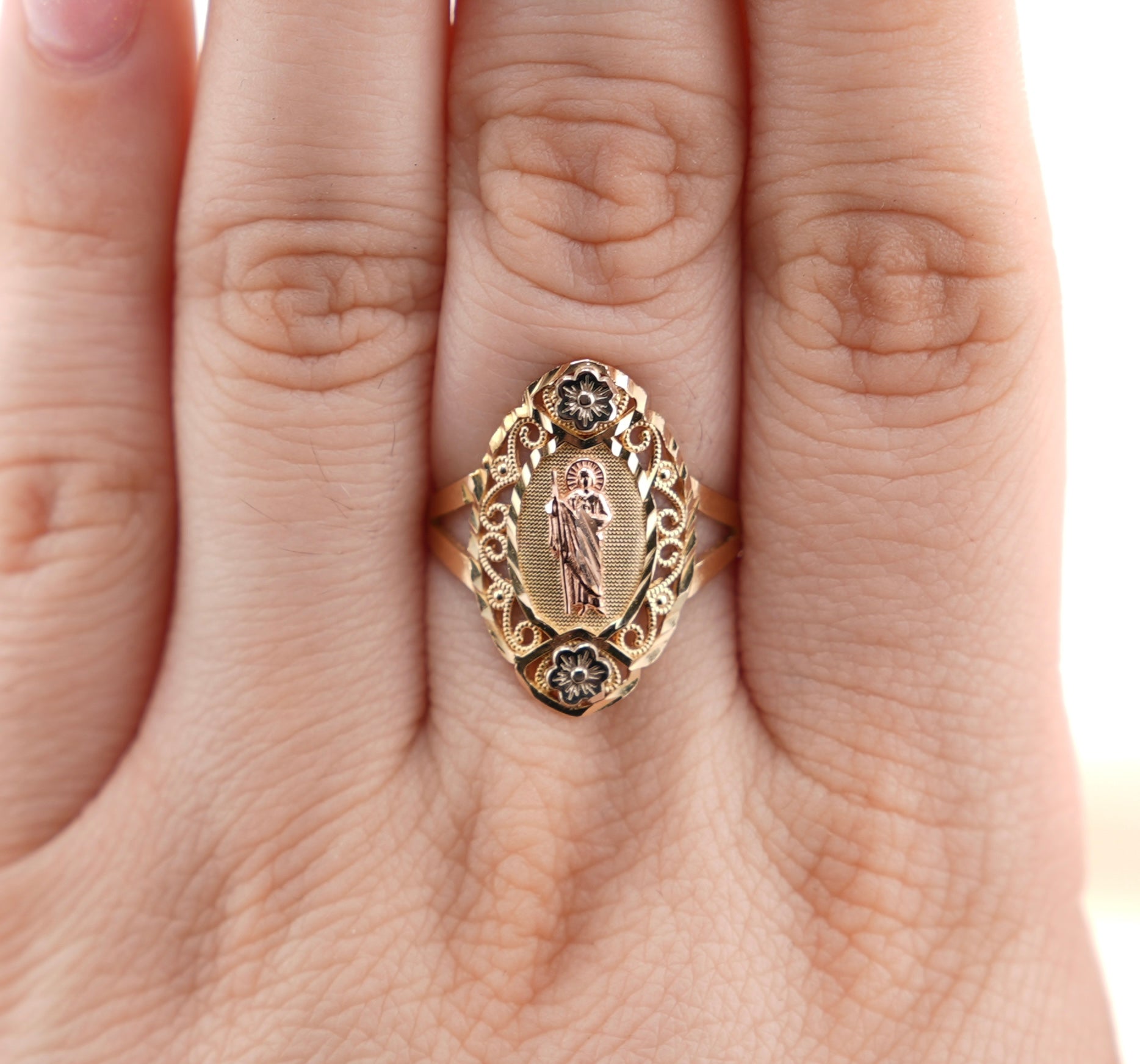 14k Gold San Judas Ring
