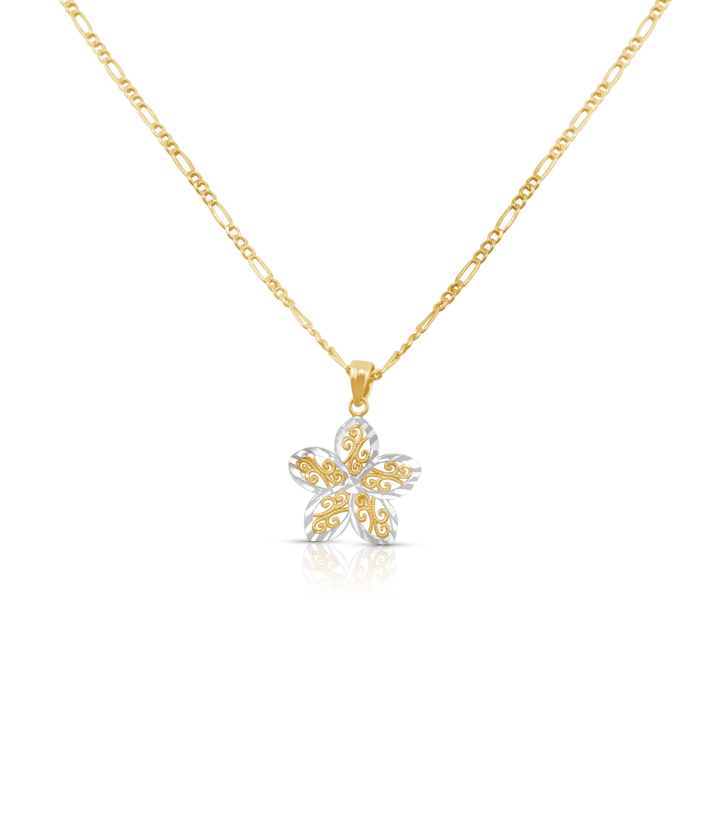 14k Gold Flower Chain Set