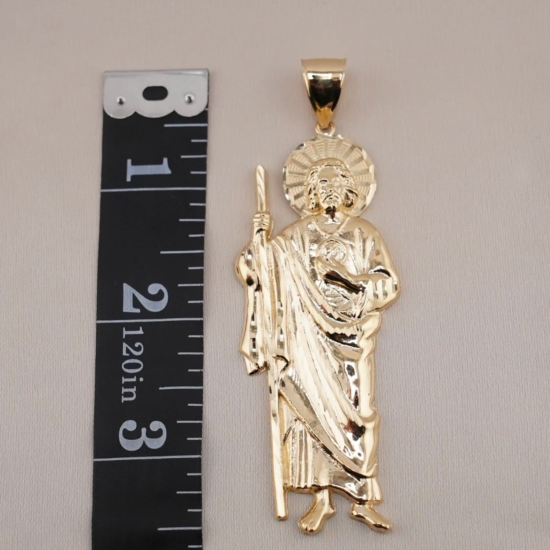 14k Gold Large San Judas Pendant