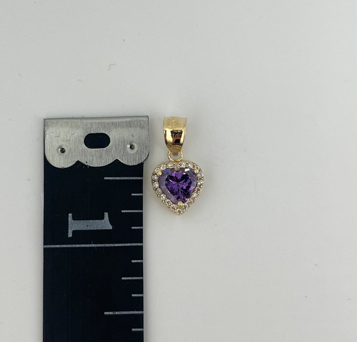 14k Gold Purple Heart Chain Set