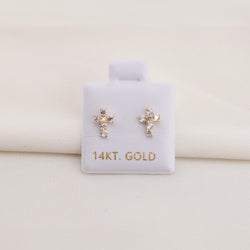 14k Gold Cross Earrings