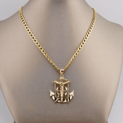 14k Gold Small Anchor Chain Set