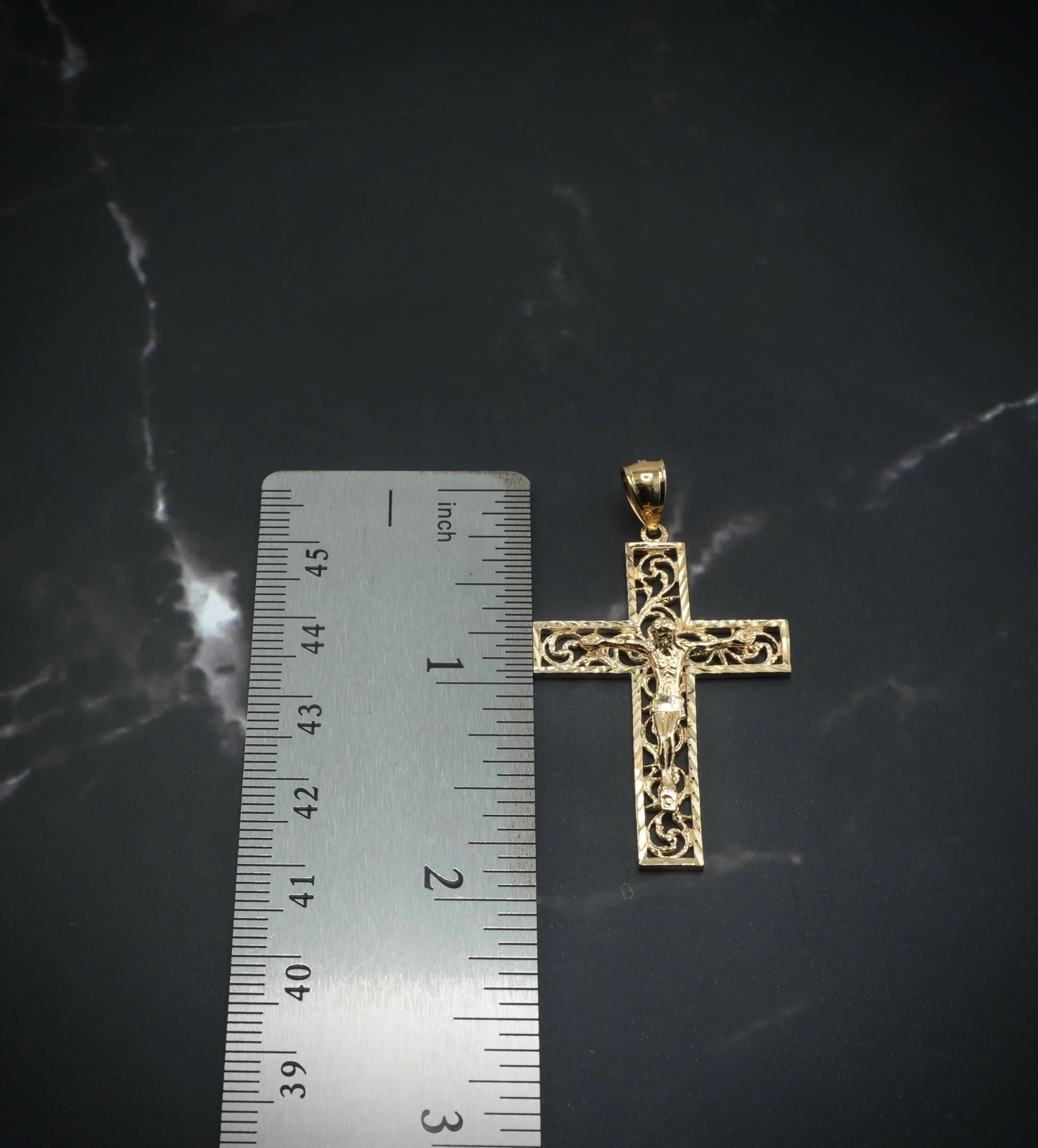 14k Gold Cross Pendant or Chain Set