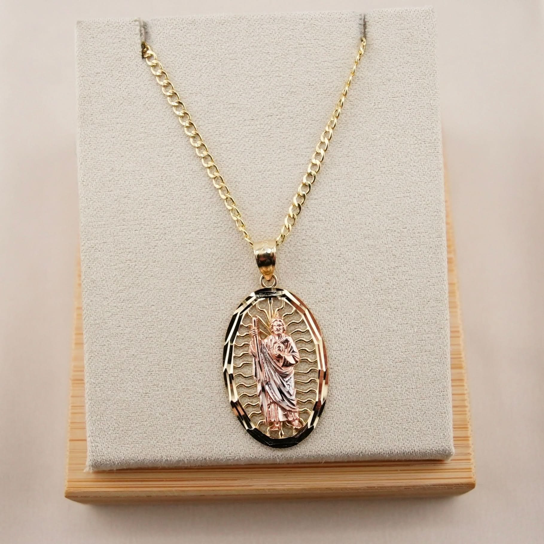 14k Gold San Judas Chain Set