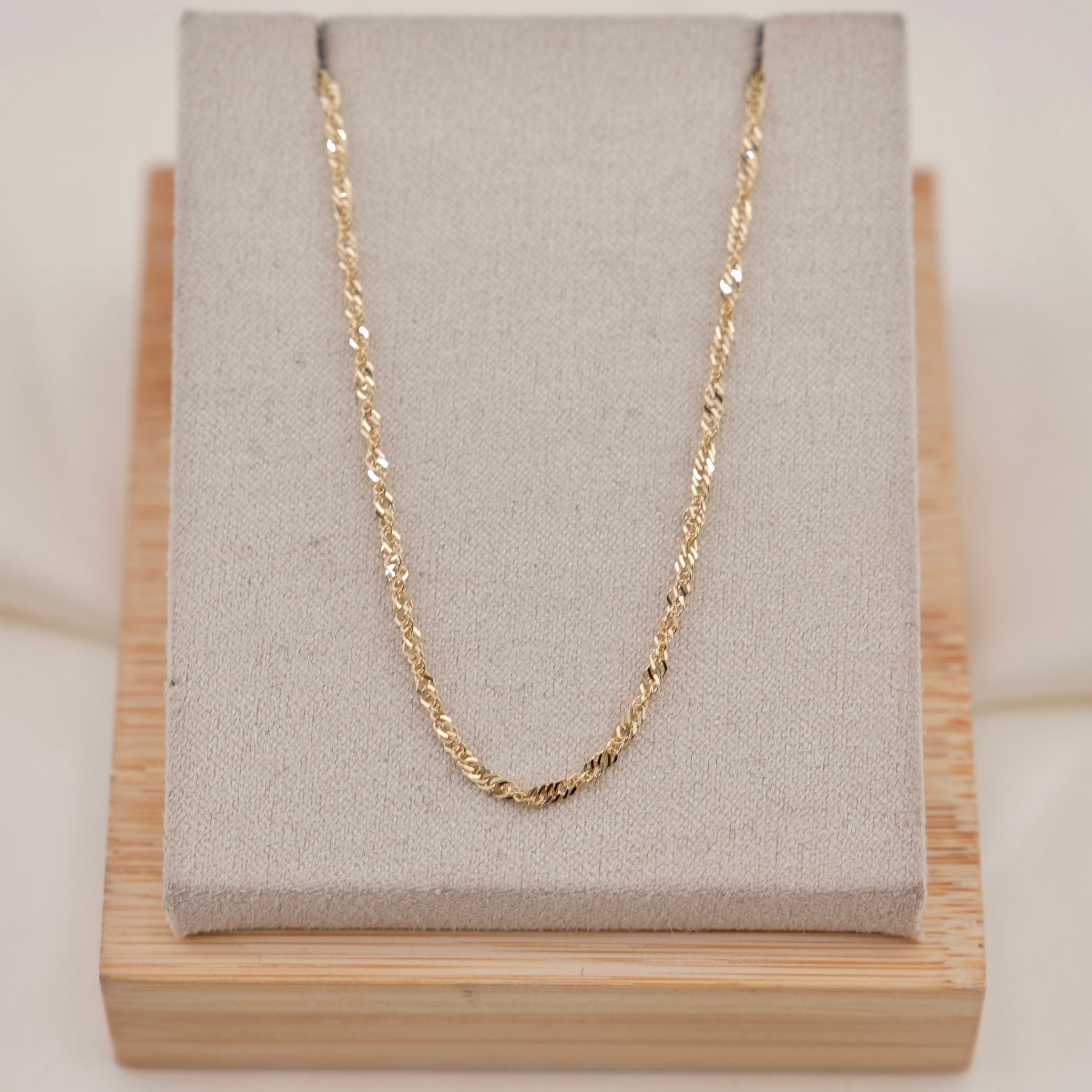 14k Gold Solid Singapore Chain 1.5mm