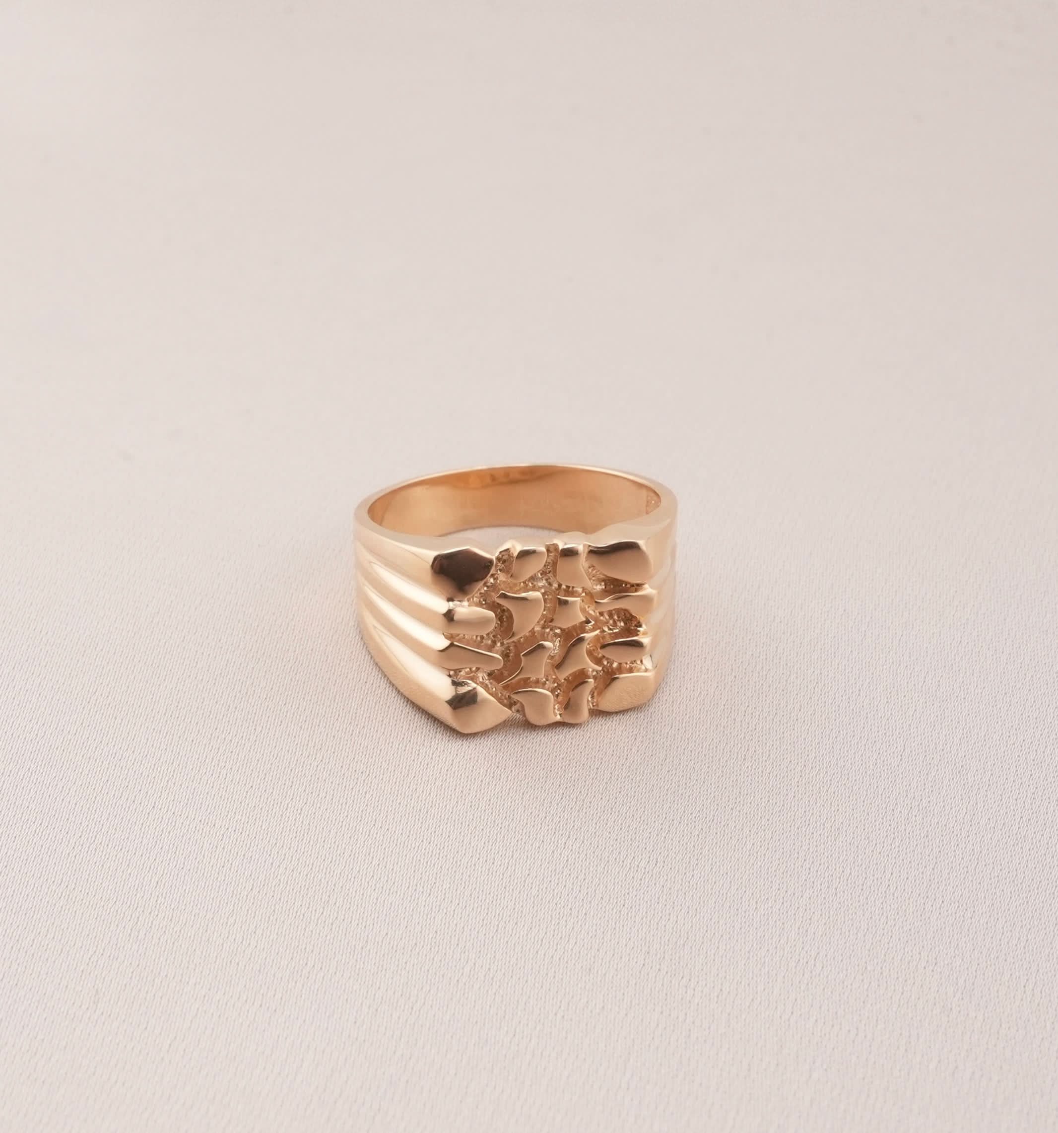 14K Gold Nugget Men's Ring