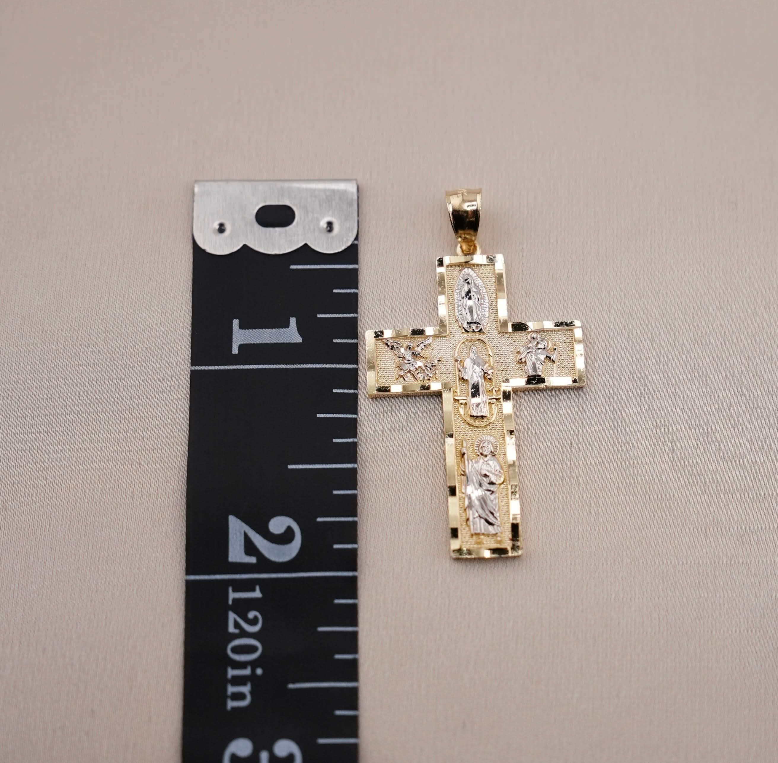 14k Gold Cross Chain Set
