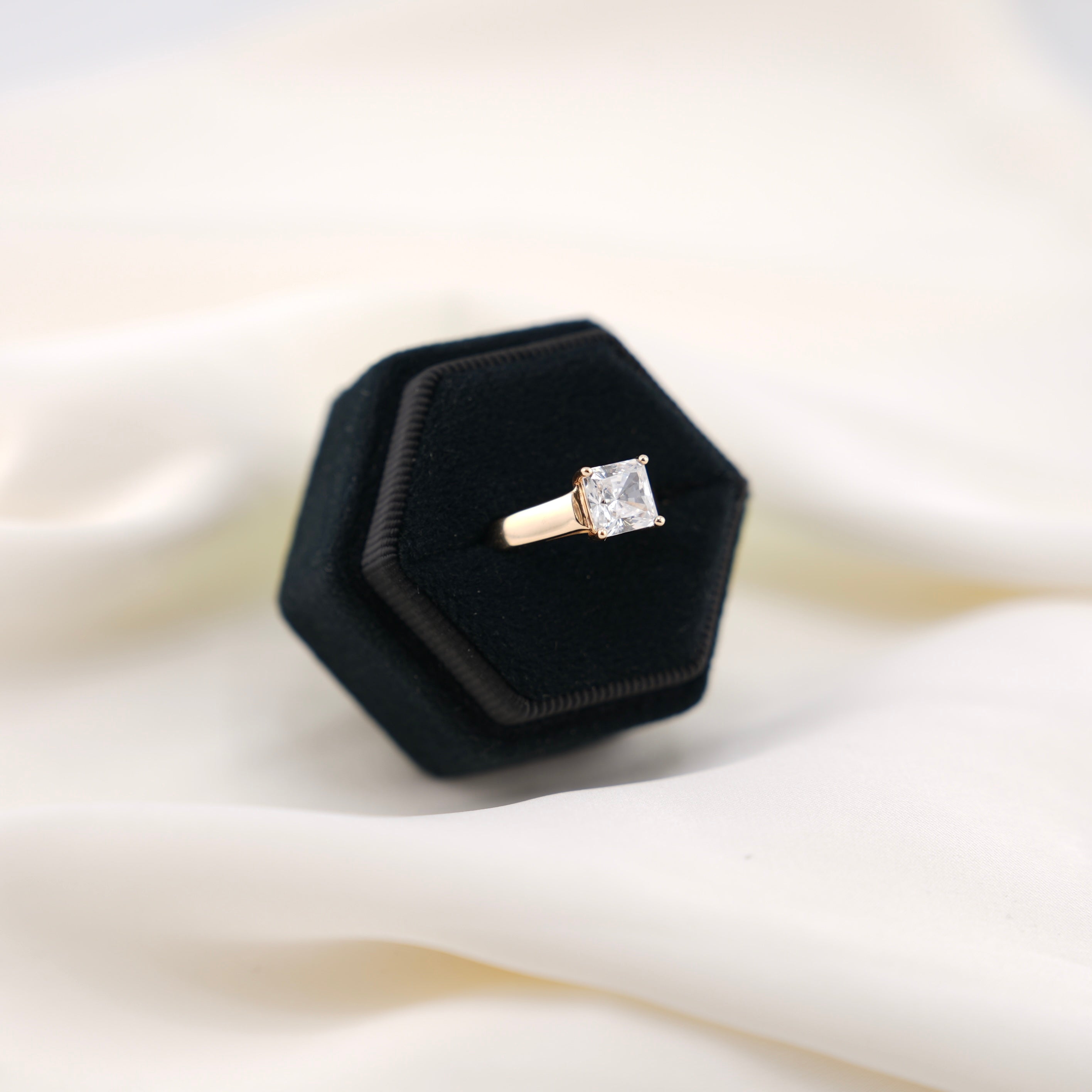 14k Gold Square CZ Ring